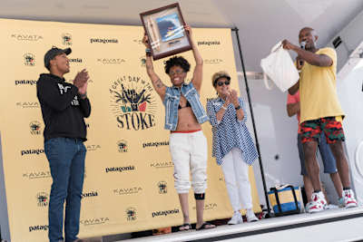 Sharon Schaffer, the first  Black Female professional surfer, receives an award honoring her legendary status. 