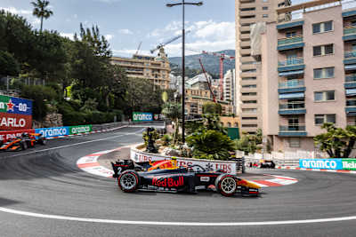 Jehan Daruvala racing in Monaco in 2022