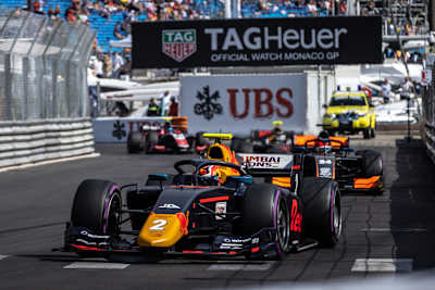 Jehan Daruvala racing in Monaco in 2022