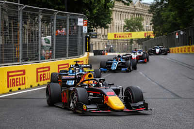 Jehan Daruvala racing in Baku in 2021