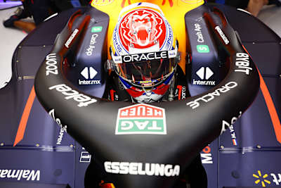 MONZA, ITALY - SEPTEMBER 01: Max Verstappen of the Netherlands and Oracle Red Bull Racing prepares to drive in the garage during practice ahead of the F1 Grand Prix of Italy.