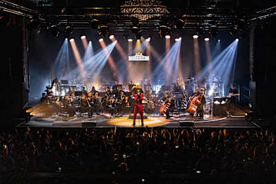 Genesis Owusu performs with the Sydney Symphony Orchestra for Red Bull Symphonic, at the Sydney Opera House in Sydney, Australia on March 23rd, 2023  