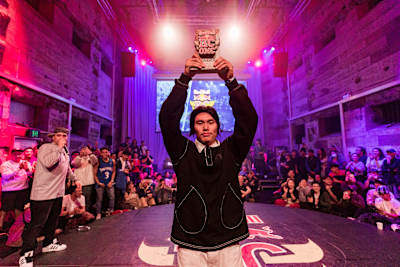 B-Boy Kid Tek wins the male category at breaking competition Red Bull BC One in Sydney, Australia on May 22, 2022