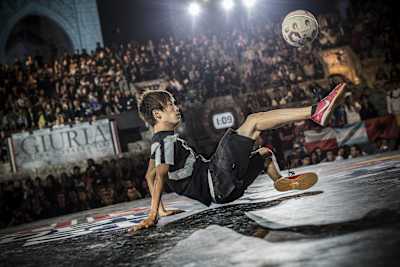 Kotaro Tokuda of Japan performs during the Red Bull Street Style World Final, Lecce, Italy on September 22nd 2012.