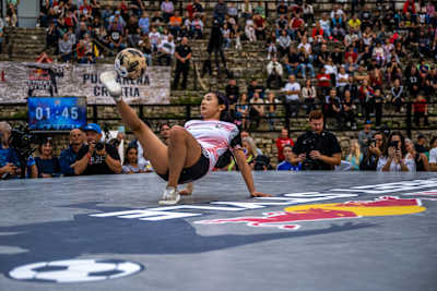 Caitlyn Schrepfer of the United States of America performs during the Red Bull Street Style World finals in Pula, Croatia on October 8, 2022.