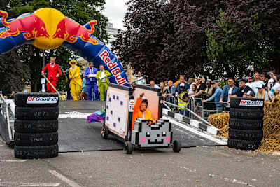 A team competes in Red Bull Soapbox.