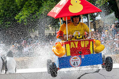 A team competes in Red Bull Soapbox.