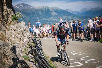 Marco HALLER (AUT:Red Bull-Bora-Hansgrohe) up the Col du Noyer (alt. 1644m)