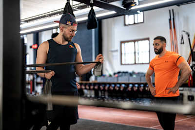 In 2023, Adel 'Big Bird' Anouche trains at Red Bull's facility.