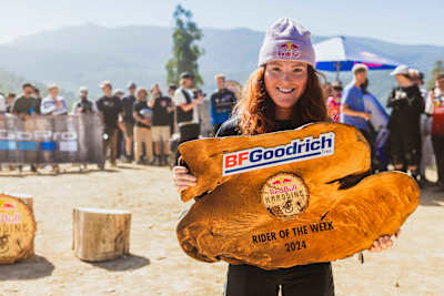 Well deserved... Gracey took rider of the week in Tasmania