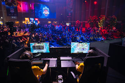 League of Legends competitors perform at Red Bull Phase Rush in Warsaw, Poland on December 9, 2023