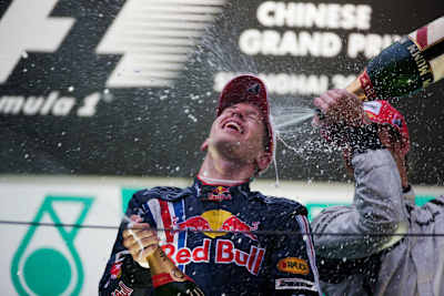 Vettel Celebrates In China