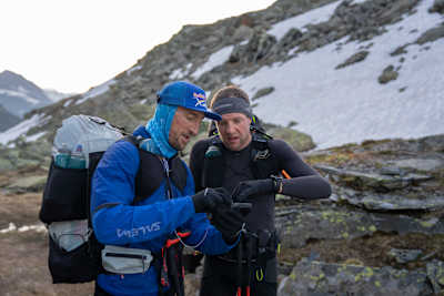 Chrigel together with his supporter Sebastian Weber