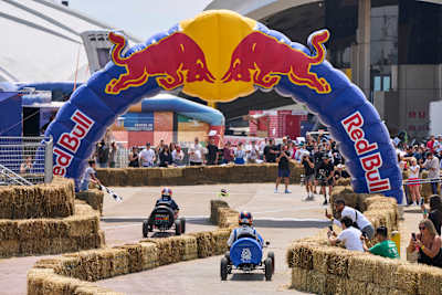 Drivers race toward the finish line
