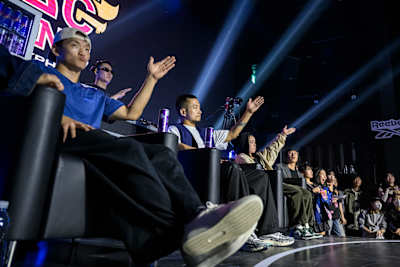 Phil Wizard, Hong 10, Narumi judging during Red Bull BC One Cypher in Seoul