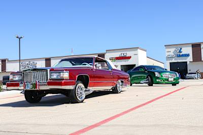 Custom slab cars on display