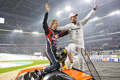 Sebastian Vettel et Michael Schumacher ensemble en 2011