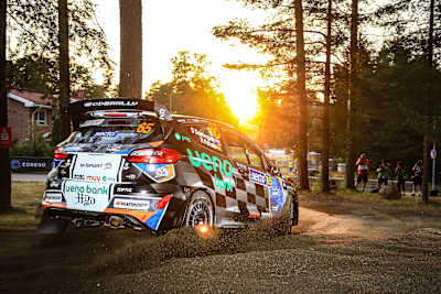 Diego Dominguez in Junior WRC action in Finland