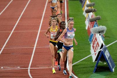 Konstanze Klosterhalfen läuft bei den Europameisterschaften am 15. August in München, Deutschland.