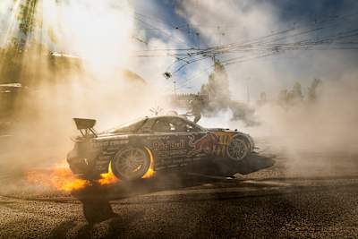 Mad Mike performs at Red Bull Racing Showrun 2025 in Budapest