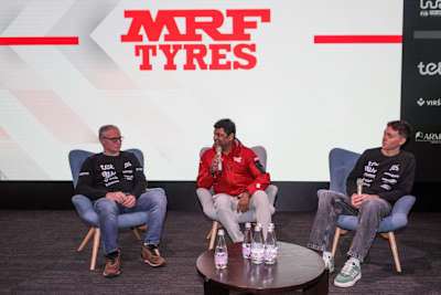 Vivek Ponnusamy from MRF Tyres (centre) with Francis and Sesks
