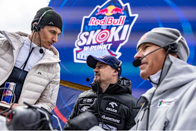 Shmitt, Małysz i Goldberger podczas Red Bull Skoki w Punkt