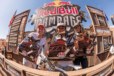 Goomes, Bergemann and Van Horne share the Red Bull Rampage podium
