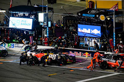 Shane Van Gisbergen makes a pitstop at Daytona International Speedway
