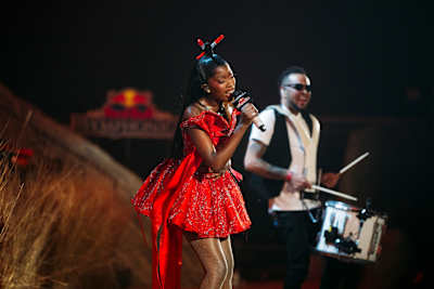 Thato Hatsi is seen performing during Red Bull Symphonic in Johannesburg, South Africa on June 14, 2026.