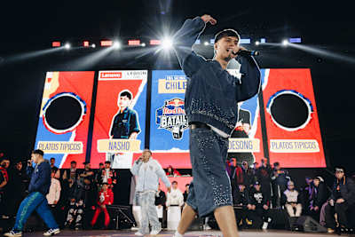 Nasho performs during the Red Bull Batalla National Final