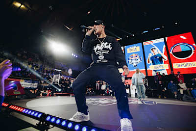Jokker performs during the Red Bull Batalla National Final