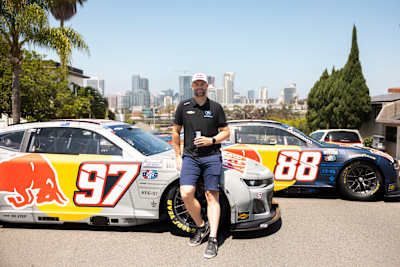 Shane van Gisbergen poses for a portrait with his car in San Deigo, California, USA on June 10, 2026.