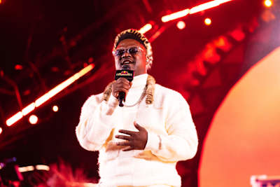 Mlindo The Vocalist delivers a powerful live performance at Red Bull Symphonic in Montecasino, Johannesburg, South Africa, June 2026, under vibrant stage lights