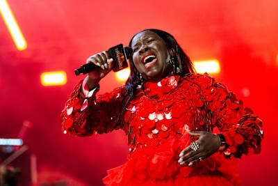 In Johannesburg, South Africa, Mavhungu delivers an electrifying performance during Red Bull Symphonic on June 13, 2026, captivating the crowd with vibrant energy and bold style