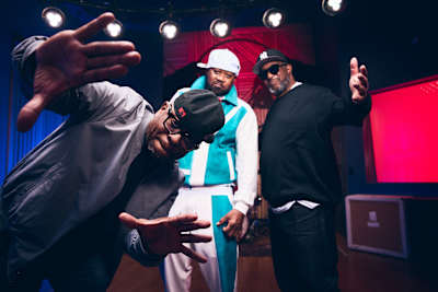 Three hip-hop icons unite for a historic Red Bull Spiral cypher