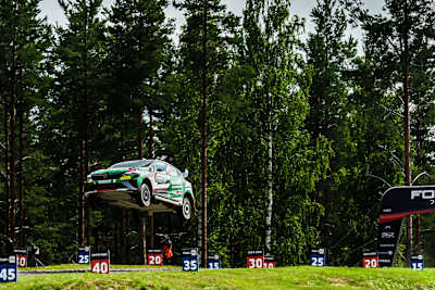 Borodin bursts to the front in WRC3 on Friday in Finland