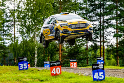 Borodin bursts to the front in WRC3 on Friday in Finland