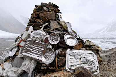 The Gilkey Memorial at K2 base camp. 