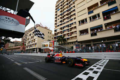 Mark Webber finish line Monaco