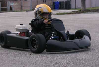 The first drive in a 50cc gas-powered Kid Kart