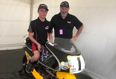Cormac with Bob Robbins at the Burt Munro Challenge 2019