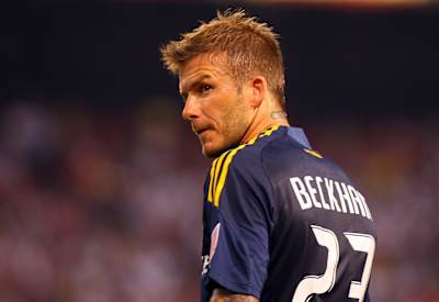 ロサンゼルス・ギャラクシー時代のベッカム。ビジネス面でもアメリカに目を向けていた
