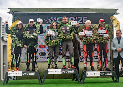 Maior (left) and Tempestini (third from right) celebrate in Romania