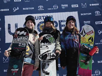 Maddie Mastro, Chloe Kim and Elena Hight-Kunz at Burton US Open 2017