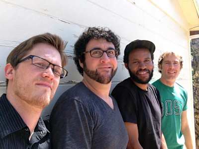 BMX rider Adam Banton with the musicians that played on his 'Escapism' album