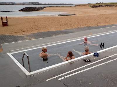 Warm up with mates at Nauthólsvík beach