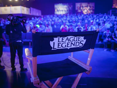 A shot of a branded chair at the League of Legends 2017 NA LCS Spring Split in Los Angeles.