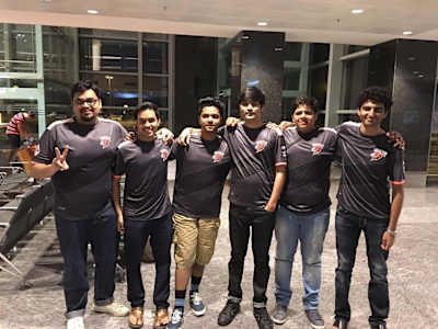 Gokul (centre right) with his CS GO team, Invictus Gokul (centre right) with his CS GO team, Invictus
