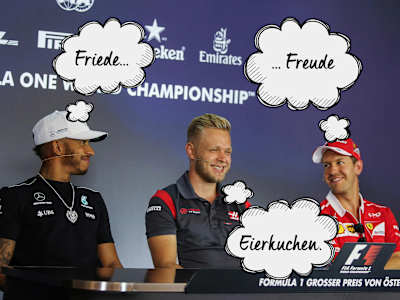 Hamilton, Magnusson und Vettel Hamilton, Magnusson und Vettel