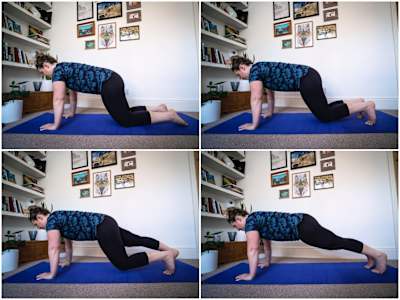 A different but effective way to get into the plank position.